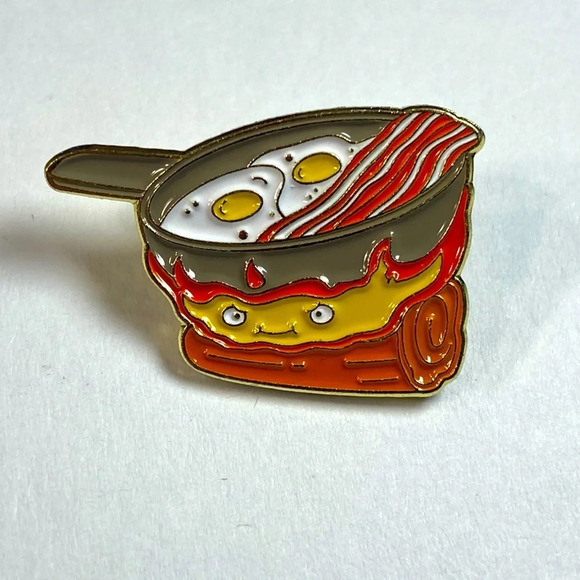 Studio Ghibli - Howl’s  Moving Castle - Calcifer’s Breakfast Pin 🍳🥓 - Picture 1 of 5
